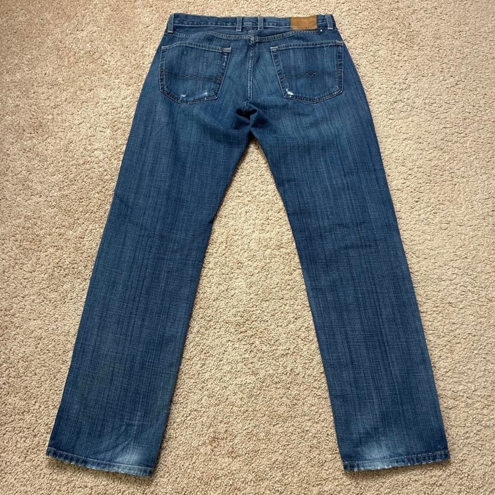 Lucky Brand 221 Original Straight Distressed Low Rise Blue Jeans Size 33x32